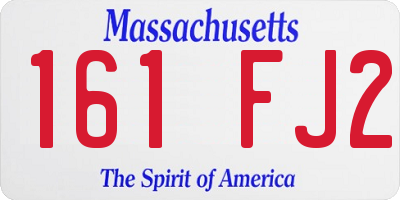 MA license plate 161FJ2