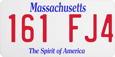 MA license plate 161FJ4