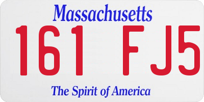 MA license plate 161FJ5