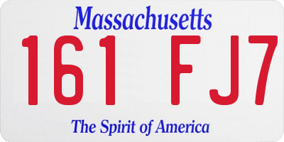 MA license plate 161FJ7