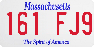 MA license plate 161FJ9