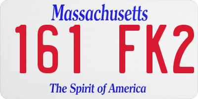 MA license plate 161FK2