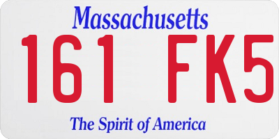 MA license plate 161FK5