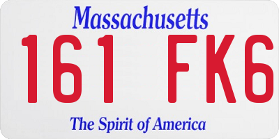 MA license plate 161FK6