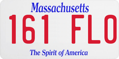MA license plate 161FL0