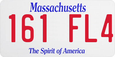 MA license plate 161FL4