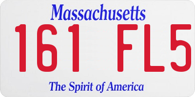 MA license plate 161FL5