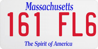 MA license plate 161FL6