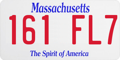 MA license plate 161FL7