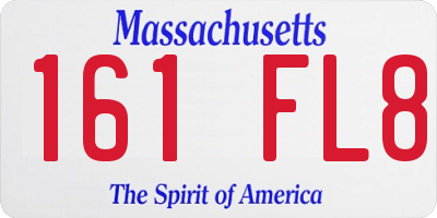 MA license plate 161FL8