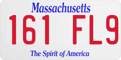 MA license plate 161FL9