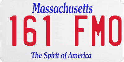 MA license plate 161FM0