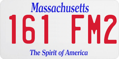 MA license plate 161FM2