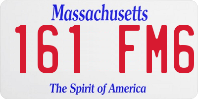 MA license plate 161FM6