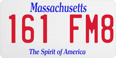 MA license plate 161FM8