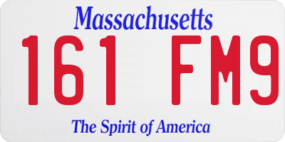 MA license plate 161FM9