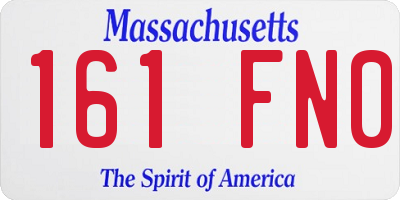 MA license plate 161FN0