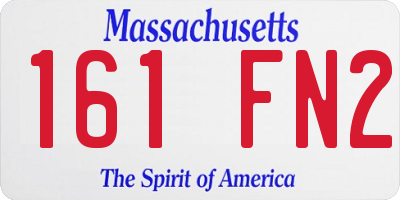 MA license plate 161FN2