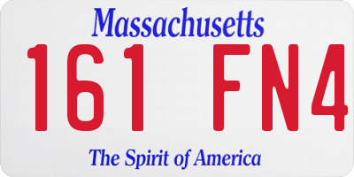 MA license plate 161FN4