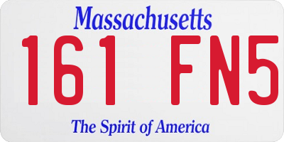 MA license plate 161FN5