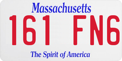 MA license plate 161FN6