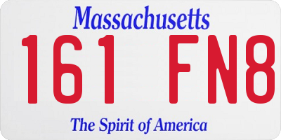 MA license plate 161FN8