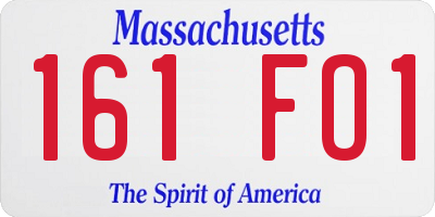 MA license plate 161FO1