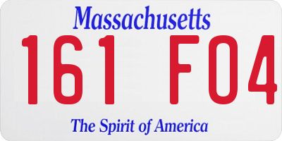 MA license plate 161FO4