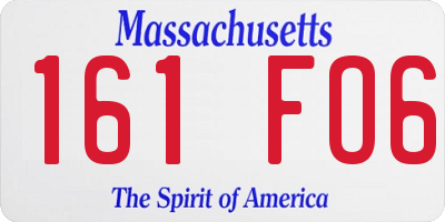 MA license plate 161FO6