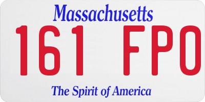 MA license plate 161FP0