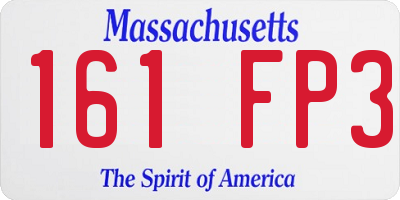 MA license plate 161FP3