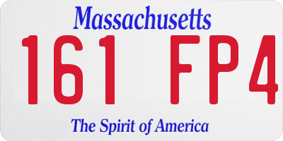 MA license plate 161FP4