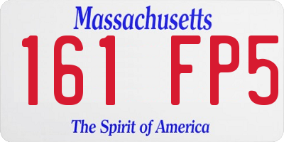 MA license plate 161FP5