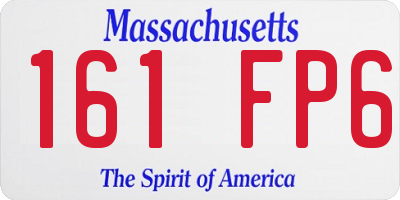 MA license plate 161FP6