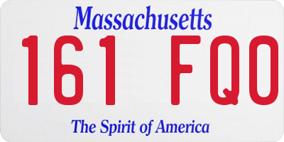 MA license plate 161FQ0