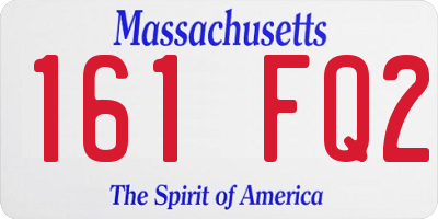 MA license plate 161FQ2