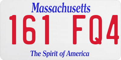 MA license plate 161FQ4