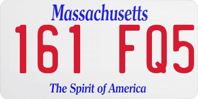 MA license plate 161FQ5