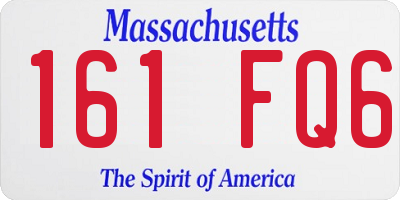MA license plate 161FQ6