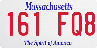 MA license plate 161FQ8
