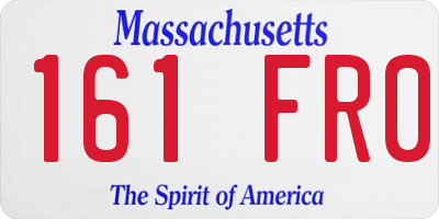 MA license plate 161FR0