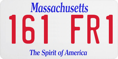 MA license plate 161FR1