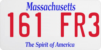 MA license plate 161FR3