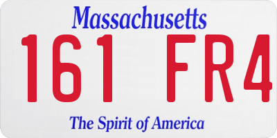 MA license plate 161FR4