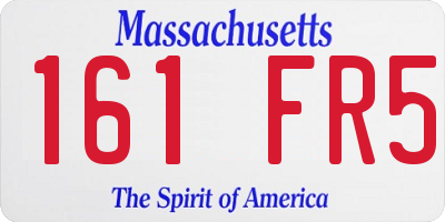 MA license plate 161FR5