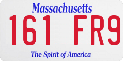 MA license plate 161FR9