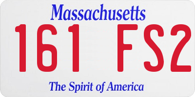 MA license plate 161FS2