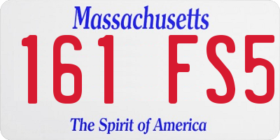 MA license plate 161FS5
