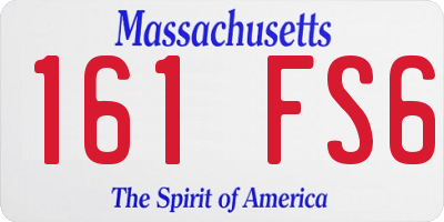 MA license plate 161FS6