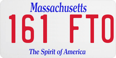 MA license plate 161FT0